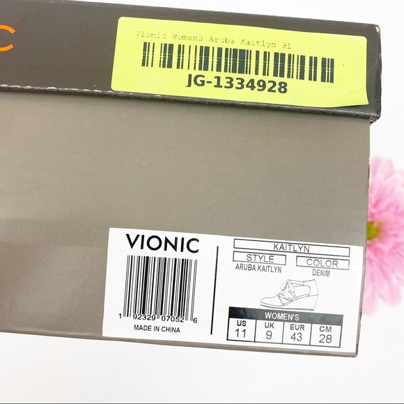 Vionic Aruba Kaitlyn Canvas Wedge Lace Up Espadrilles: Denim Blue - Picture 12 of 13